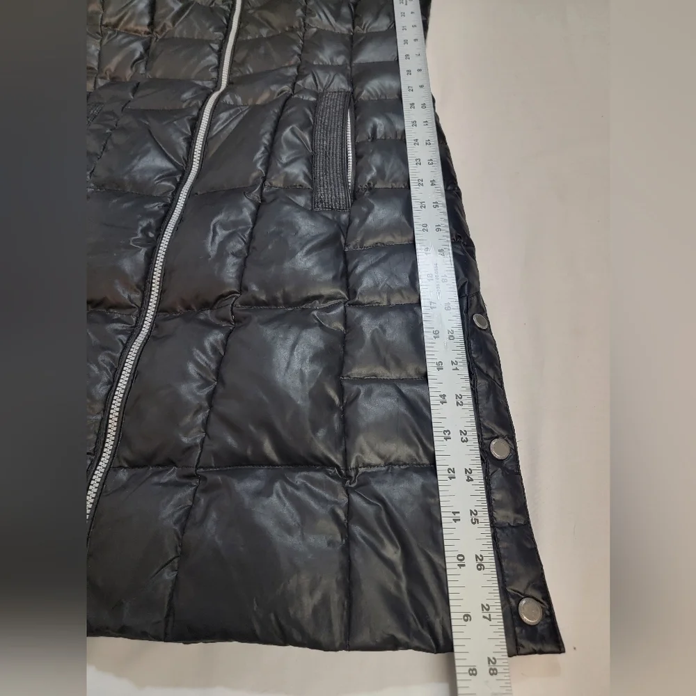 MARC NEW YORK Womens Size Small Black Down Filled Knee Length Puffer Coa…